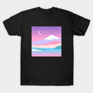 Pastel Mountain Fuji Artwork T-Shirt